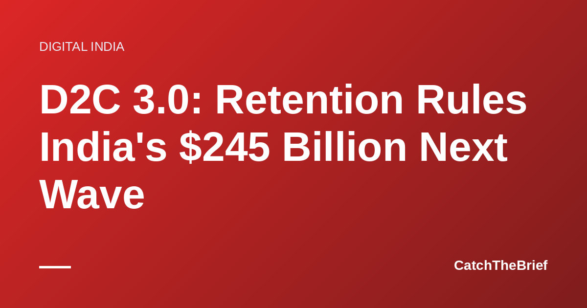 D2C 3.0: Retention Rules India's $245 Billion Next Wave