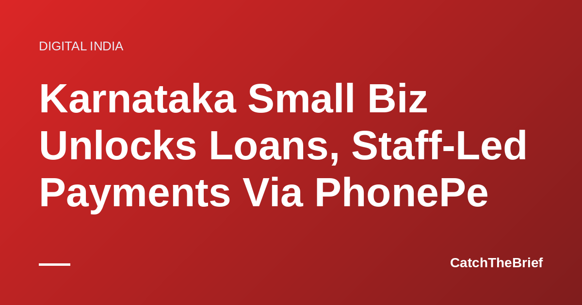 Karnataka Small Biz Unlocks Loans, Staff-Led Payments Via PhonePe