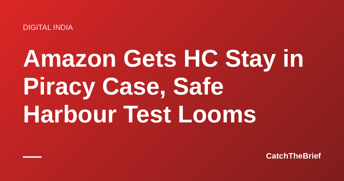 Amazon Gets HC Stay in Piracy Case, Safe Harbour Test Looms