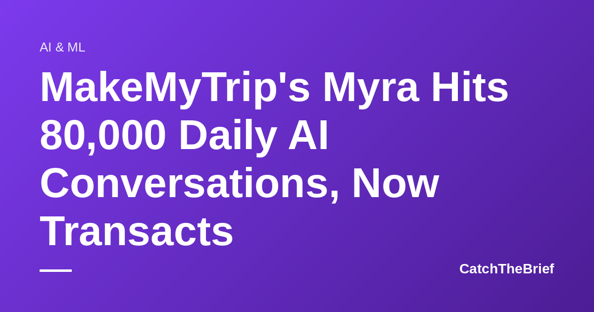 MakeMyTrip's Myra Hits 80,000 Daily AI Conversations, Now Transacts