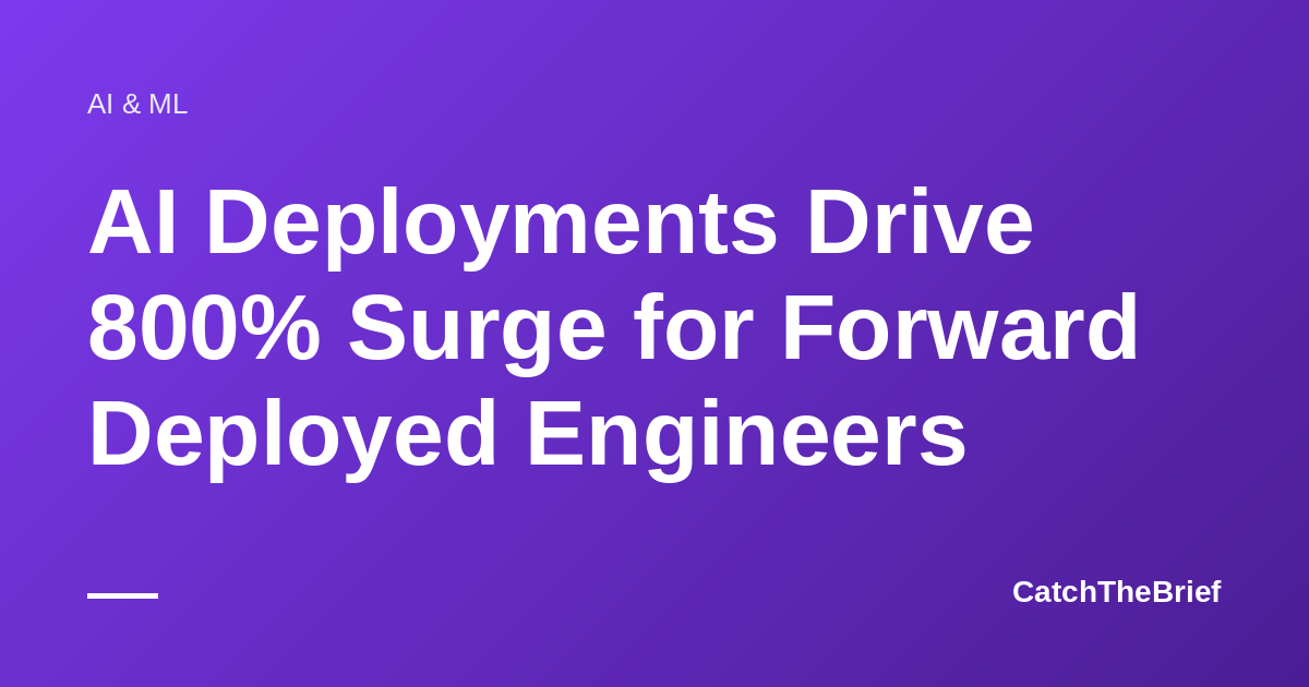 AI Deployments Drive 800% Surge for Forward Deployed Engineers
