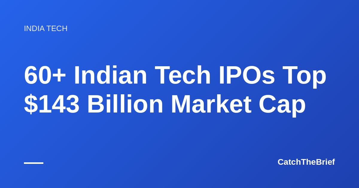60+ Indian Tech IPOs Top $143 Billion Market Cap