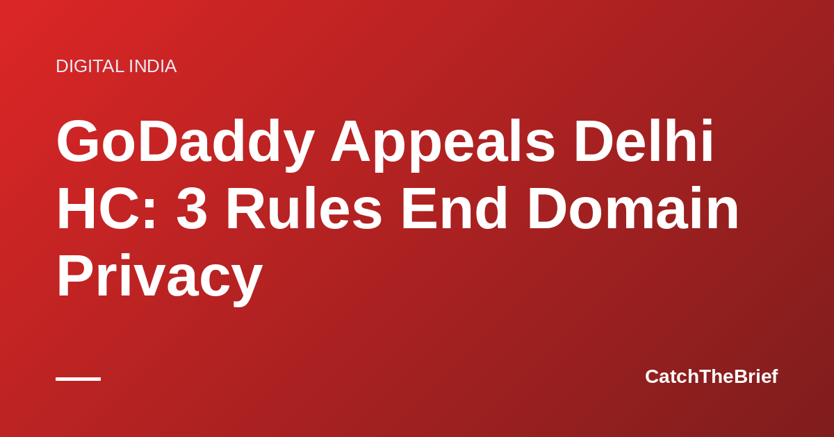 GoDaddy Appeals Delhi HC: 3 Rules End Domain Privacy