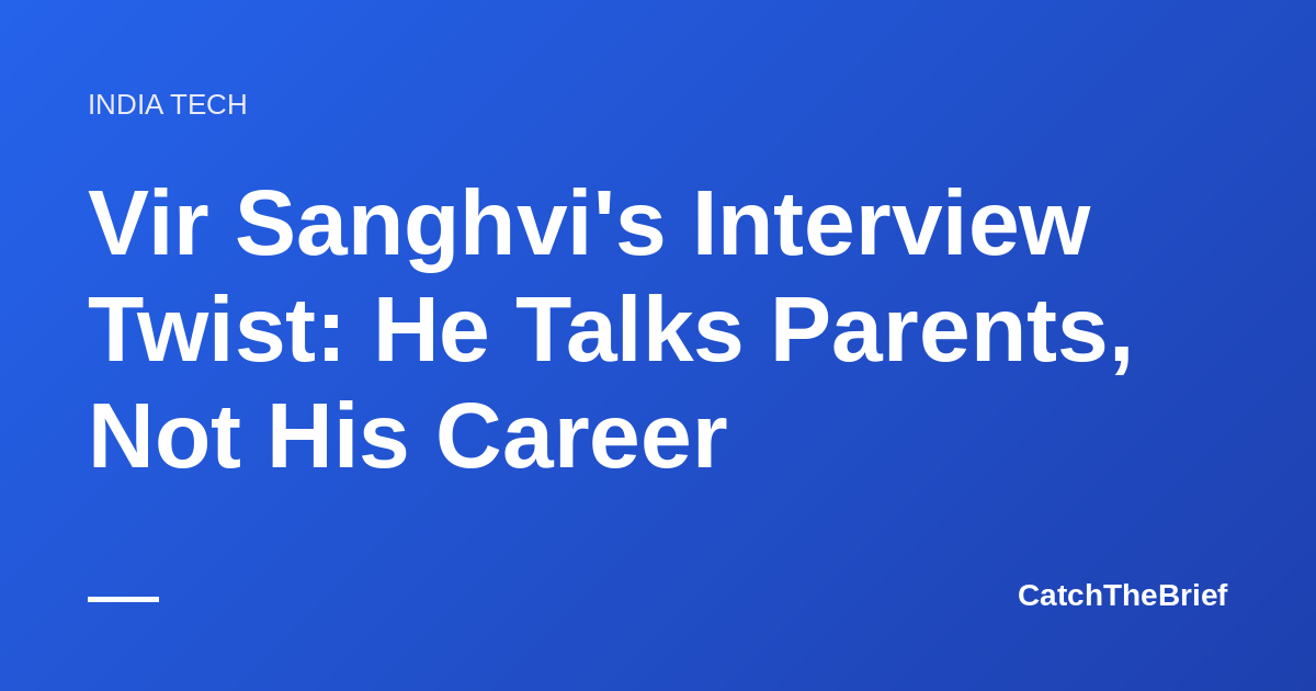 Vir Sanghvi's Interview Twist: He Talks Parents, Not His Career