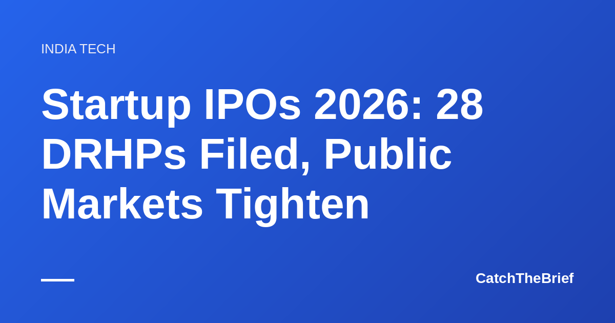 Startup IPOs 2026: 28 DRHPs Filed, Public Markets Tighten