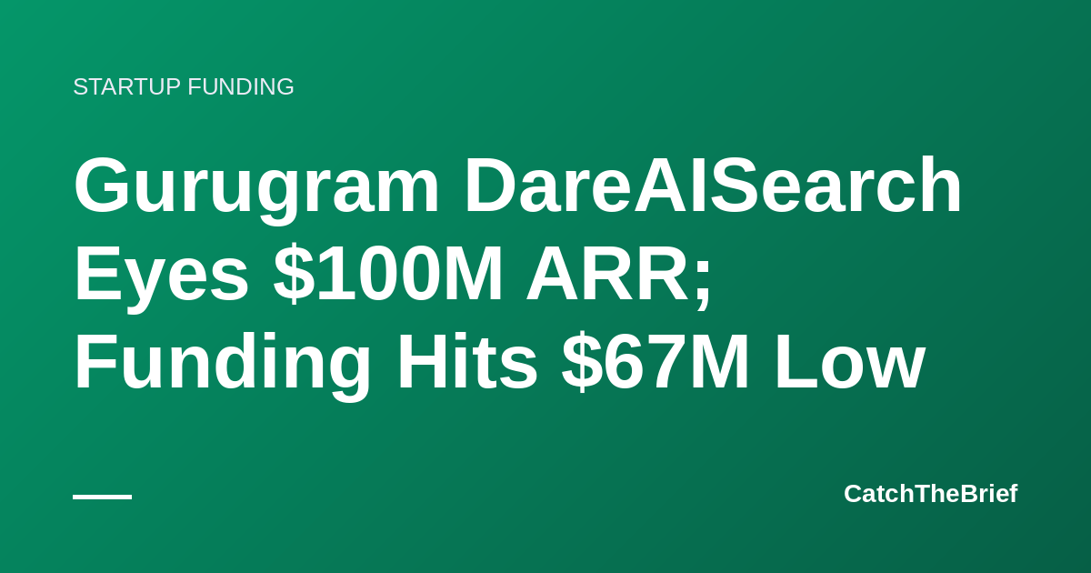 Gurugram DareAISearch Eyes $100M ARR; Funding Hits $67M Low