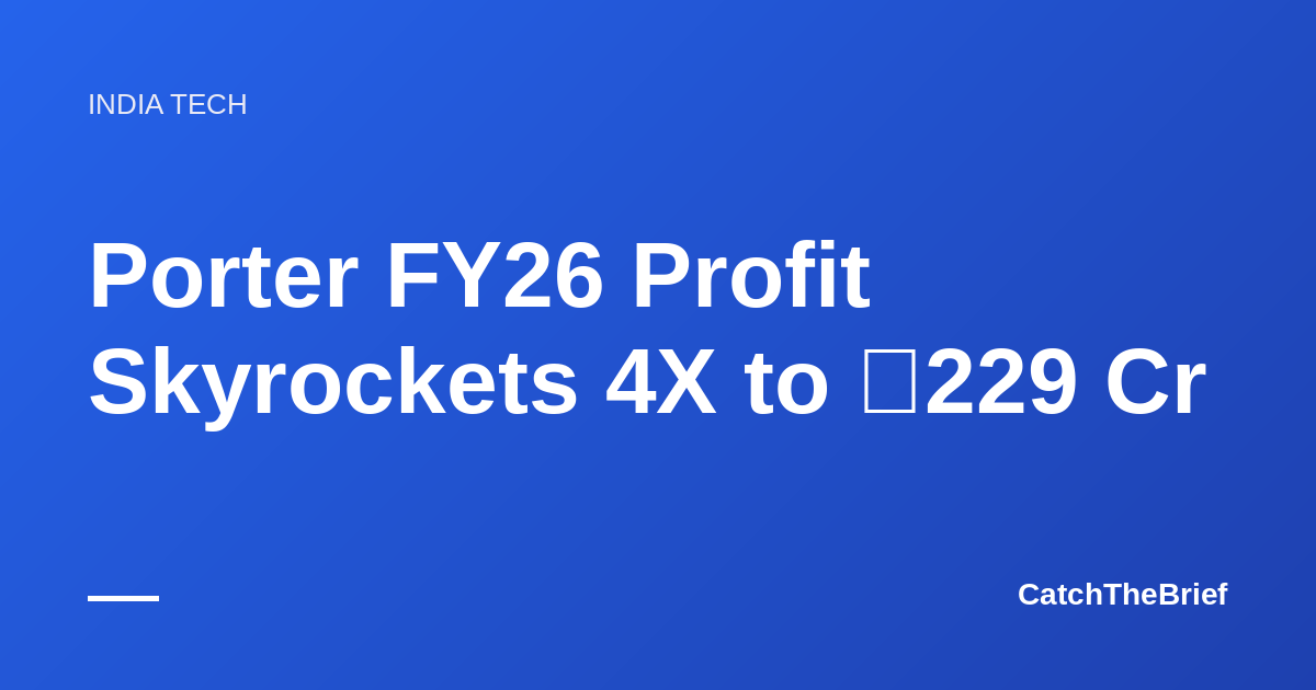 Porter FY26 Profit Skyrockets 4X to ₹229 Cr