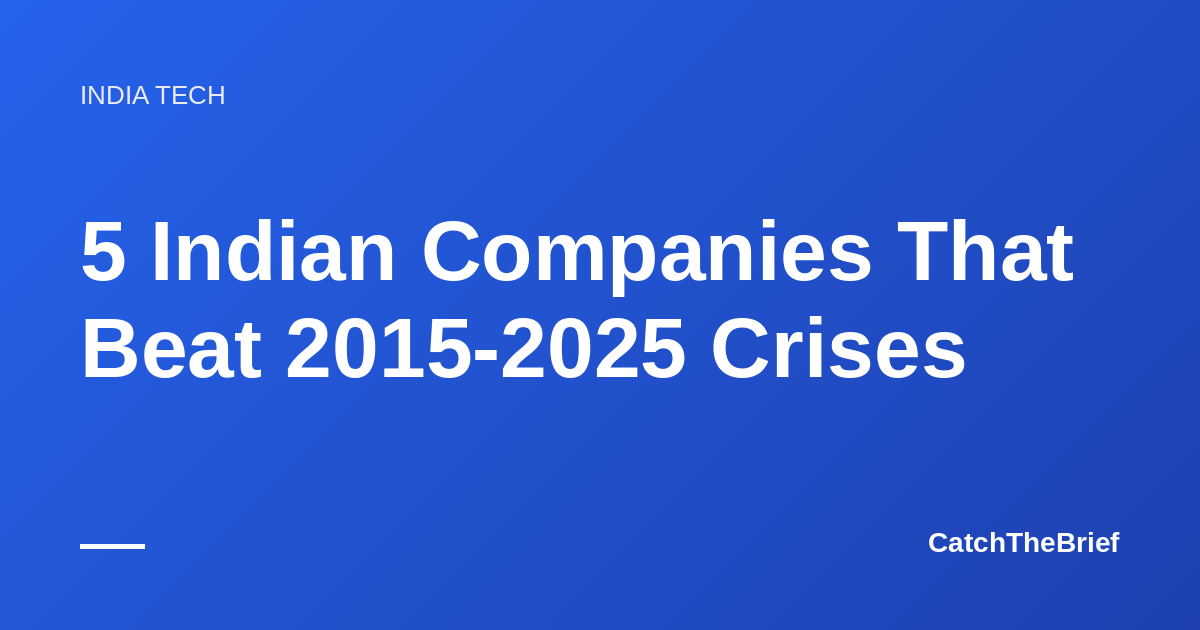 5 Indian Companies That Beat 2015-2025 Crises