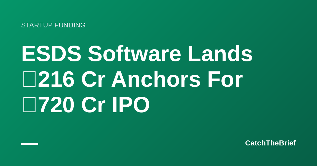 ESDS Software Lands ₹216 Cr Anchors For ₹720 Cr IPO