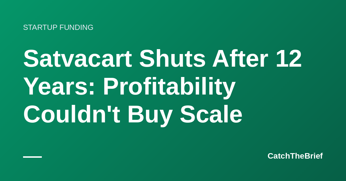 Satvacart Shuts After 12 Years: Profitability Couldn't Buy Scale
