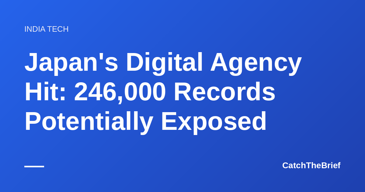 Japan's Digital Agency Hit: 246,000 Records Potentially Exposed