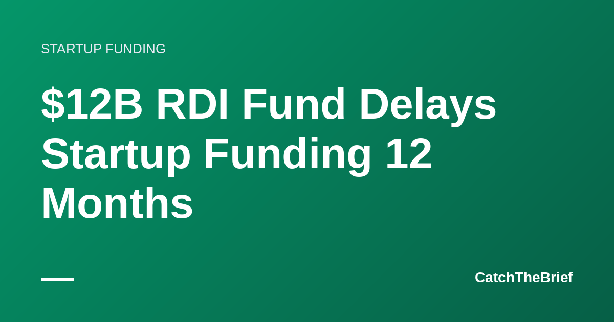 $12B RDI Fund Delays Startup Funding 12 Months