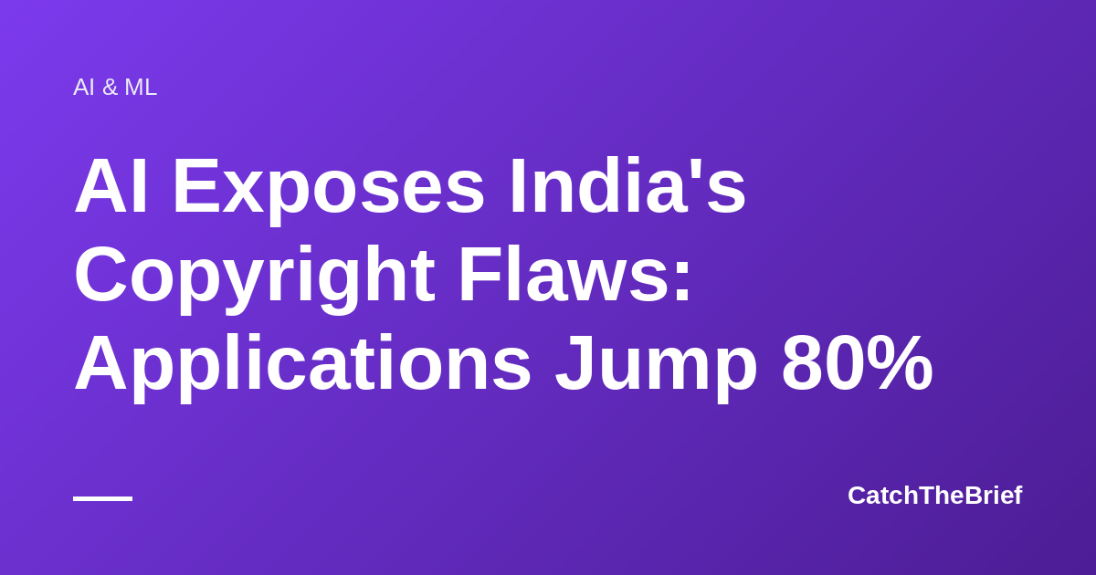 AI Exposes India's Copyright Flaws: Applications Jump 80%