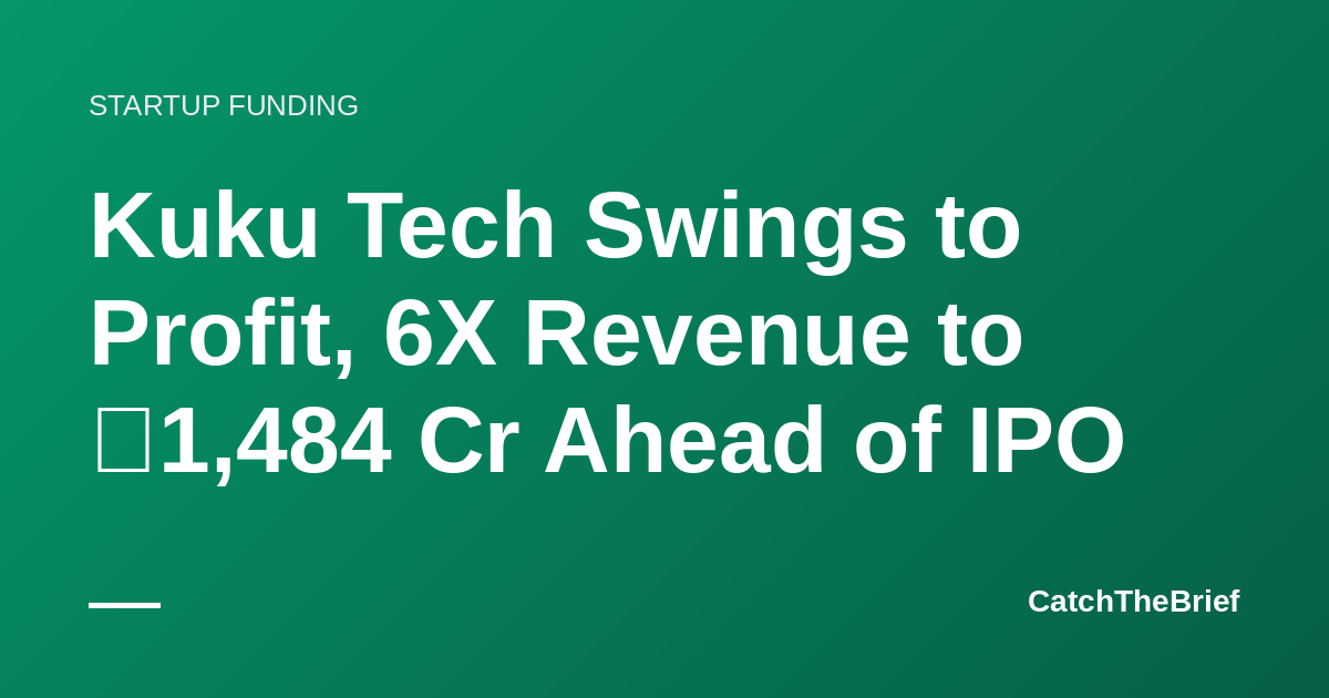 Kuku Tech Swings to Profit, 6X Revenue to ₹1,484 Cr Ahead of IPO