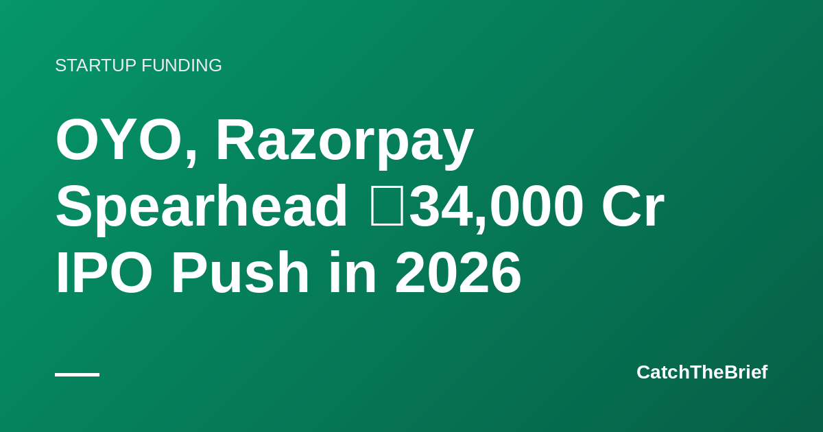 OYO, Razorpay Spearhead ₹34,000 Cr IPO Push in 2026